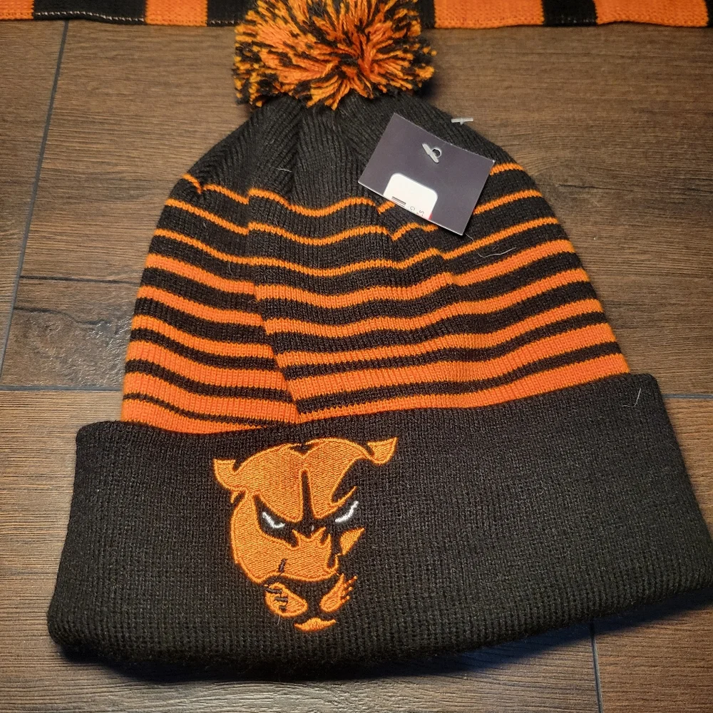 NWT‎ Greenville Panthers Kids Scarf and Beanie Set - Orange and Black